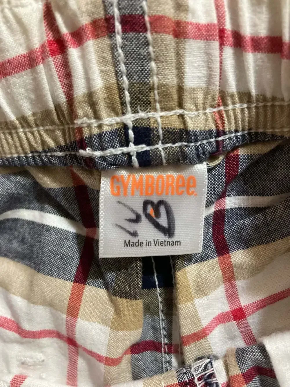 Gymboree Boys Plaid Cargo Shorts with Belt Classic Fit